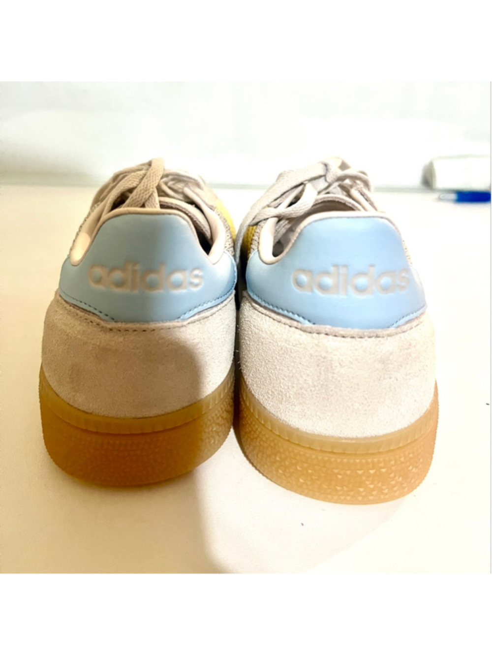 adidas Handball Spezial in "Footwear Gray / Powder Yellow" Women Sneakers Size 7 - Picture 6 of 9